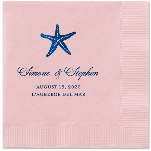 Stylish Starfish Napkins, Blue, Blush, Midnight