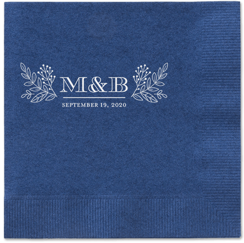 Captivated Chalk Napkins, White, Navy, White