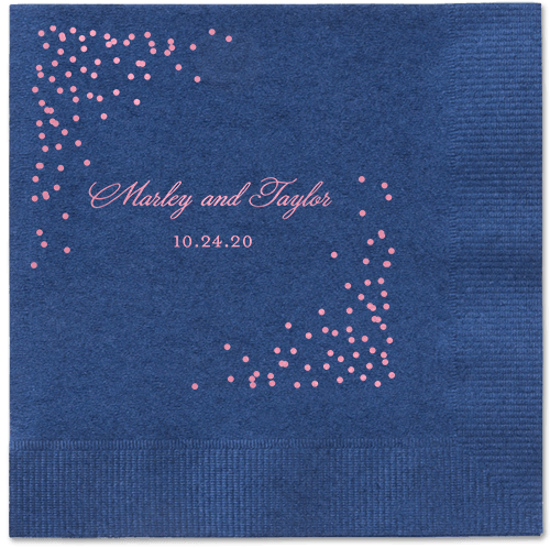 Confetti Greeting Napkins, Pink, Navy