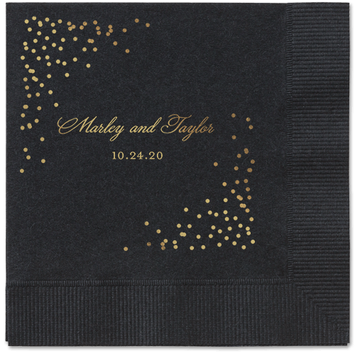Confetti Greeting Napkins, Yellow, Black, Gold
