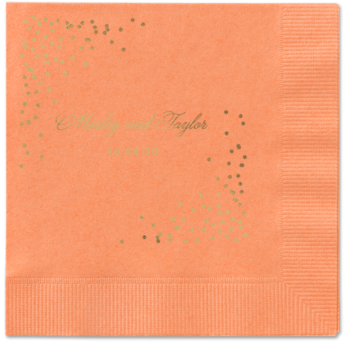 Confetti Greeting Napkins, Yellow, Coral, Gold