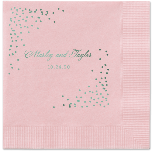 Confetti Greeting Napkins, Green, Blush