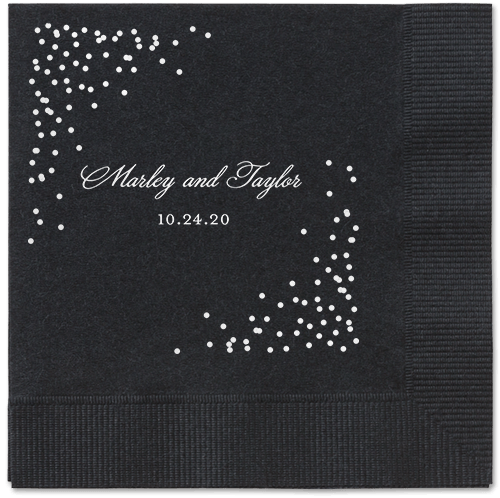 Confetti Greeting Napkins, White, Black, White