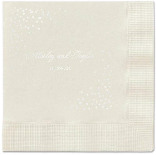 Confetti Greeting Napkins, White, Ecru, White