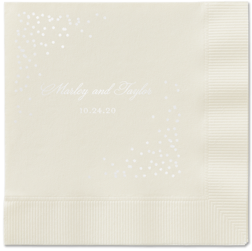 Confetti Greeting Napkins, White, Ecru