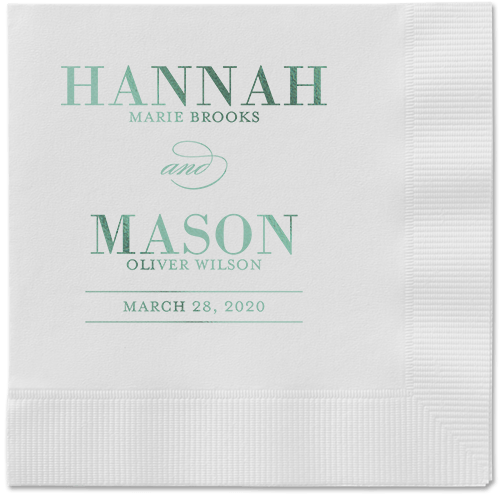 Divine Elegance Napkins, Green, White, Sage