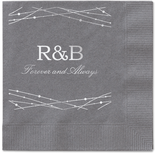 Glowing Bright Napkins, Grey, Pewter, Silver