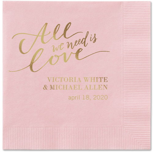 Lovely Scripted Napkins, Yellow, Blush, Gold