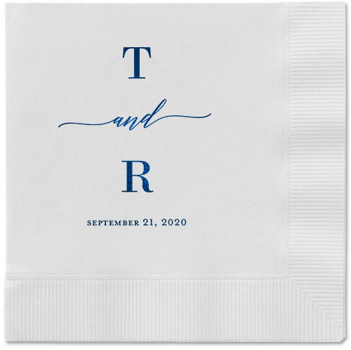 Diamond Blossoms Napkin, Blue, White, Midnight