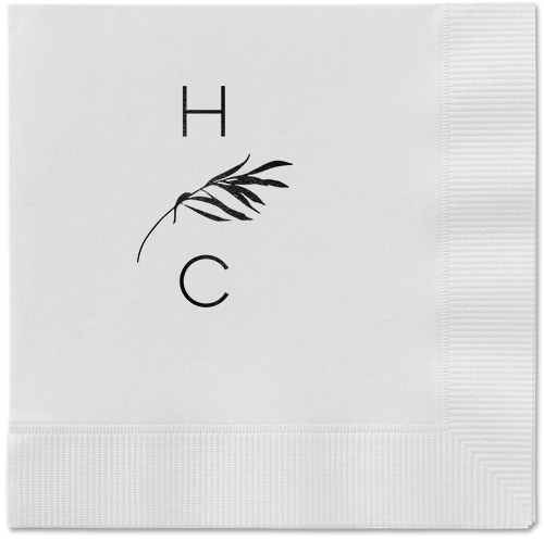 Tropical Herald Napkin, Black, White