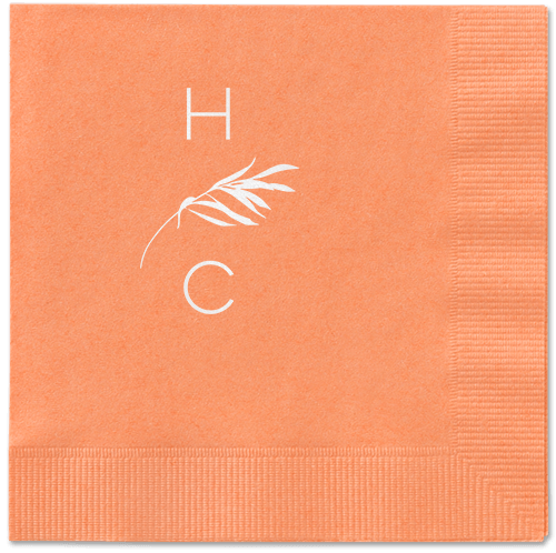 Tropical Herald Napkin, White, Coral