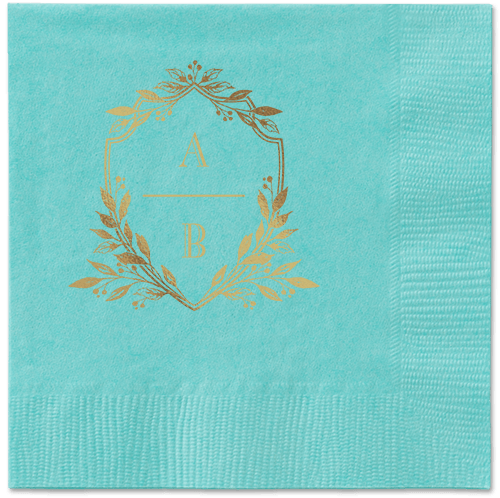 Classic Herald Napkin, Yellow, Aqua