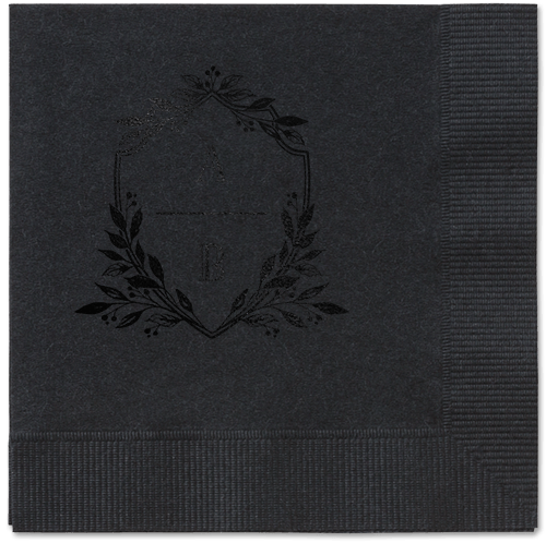 Classic Herald Napkin, Black, Black, Black
