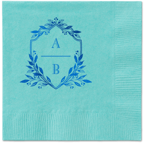 Classic Herald Napkin, Blue, Aqua, Royal