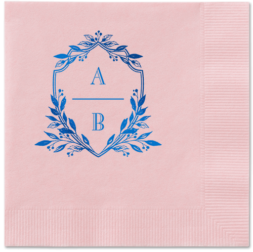 Classic Herald Napkin, Blue, Blush, Royal