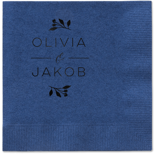 Delicate Blooms Napkin, Black, Navy, Black