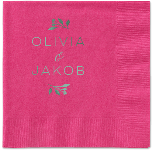 Delicate Blooms Napkin, Green, Magenta, Sage