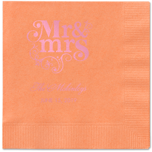 Flourish Title Napkins, Pink, Coral, Blush