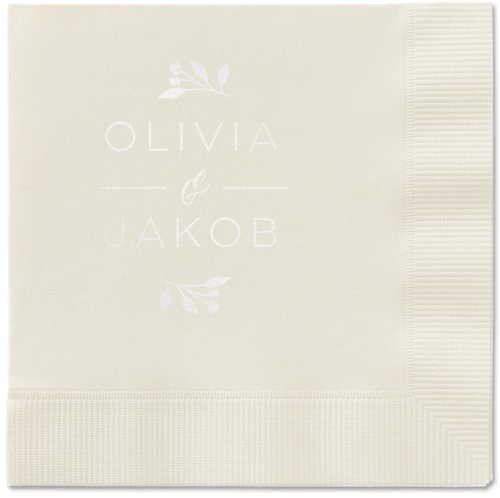 Delicate Blooms Napkin, White, Ecru, White