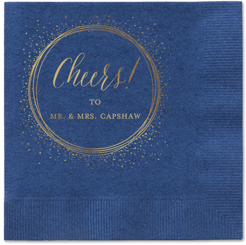 Resplendent Night Napkin, Yellow, Navy, Gold