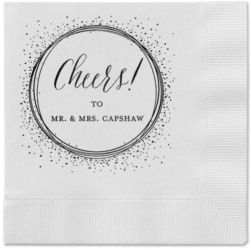 Resplendent Night Napkin, Black, White