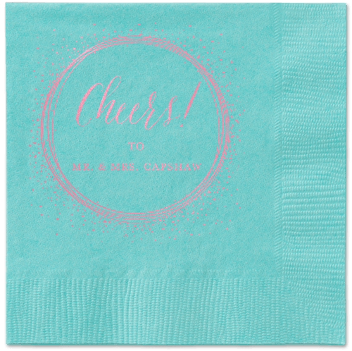 Resplendent Night Napkin, Pink, Aqua