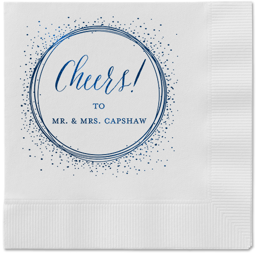 Resplendent Night Napkin, Blue, White, Midnight