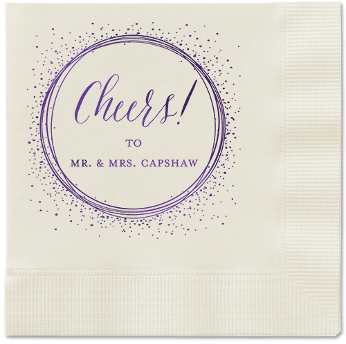 Resplendent Night Napkin, Purple, Ecru