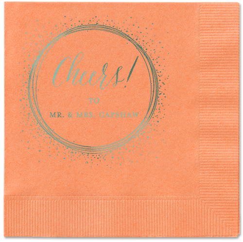 Resplendent Night Napkin, Green, Coral, Sage