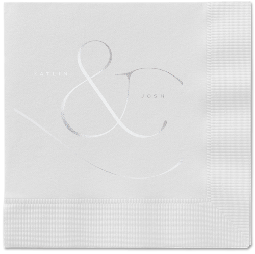 Elegant Embellishment Napkin, Grey, White