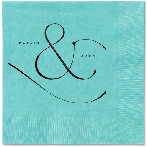 Elegant Embellishment Napkin, Black, Aqua, Black