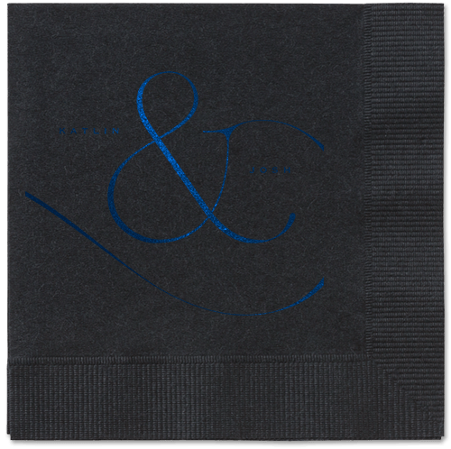 Elegant Embellishment Napkin, Blue, Black, Midnight