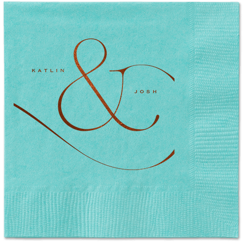 Elegant Embellishment Napkin, Brown, Aqua, Mocha