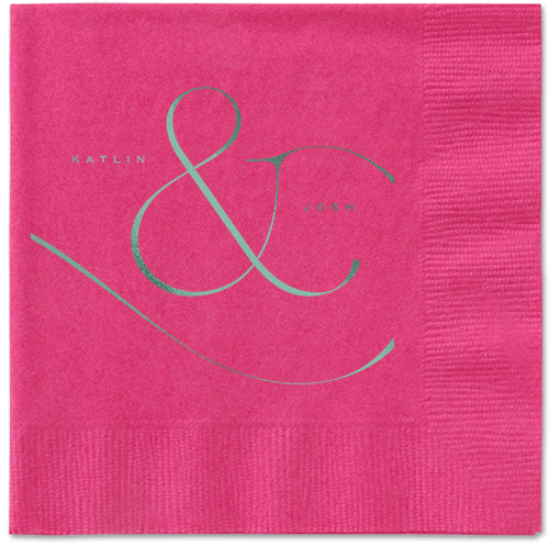 Elegant Embellishment Napkin, Green, Magenta