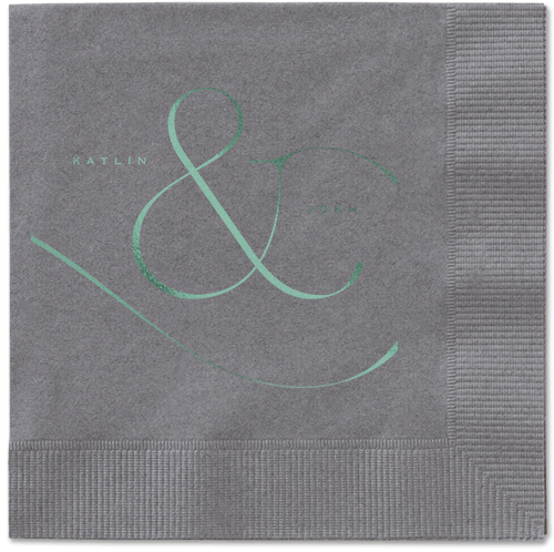 Elegant Embellishment Napkin, Green, Pewter