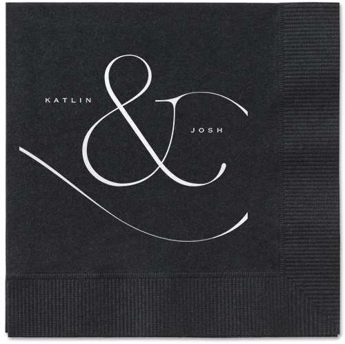 Elegant Embellishment Napkin, White, Black, White