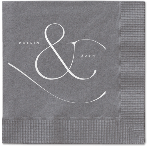 Elegant Embellishment Napkin, White, Pewter, White