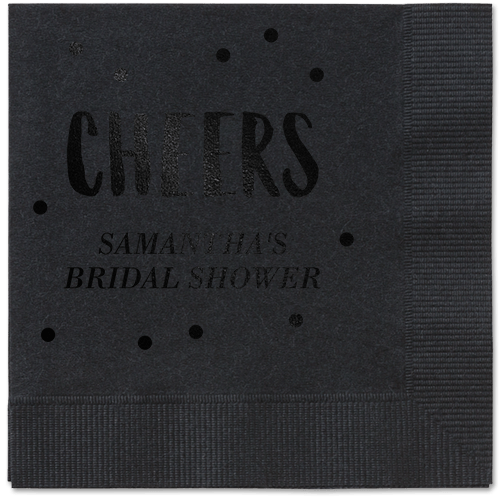 Bubbly Brunch Napkin, Black, Black, Black