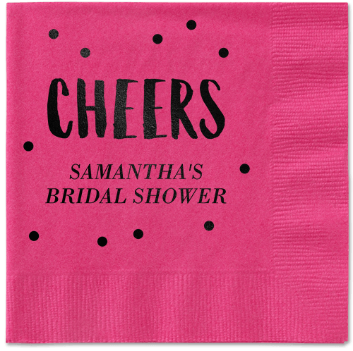 Bubbly Brunch Napkin, Black, Magenta