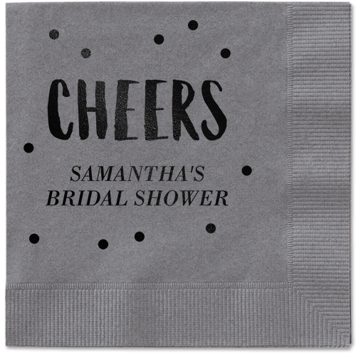 Bubbly Brunch Napkin, Black, Pewter, Black