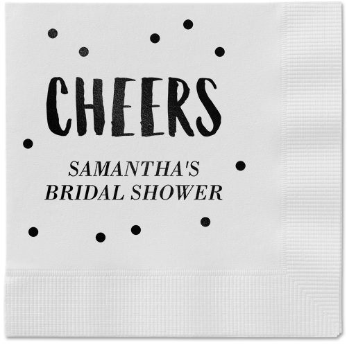 Bubbly Brunch Napkin, Black, White, Black