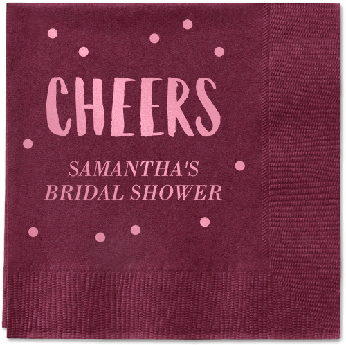 Bubbly Brunch Napkin, Pink, Berry