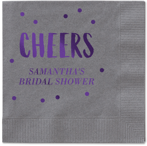 Bubbly Brunch Napkin, Purple, Pewter, Purple