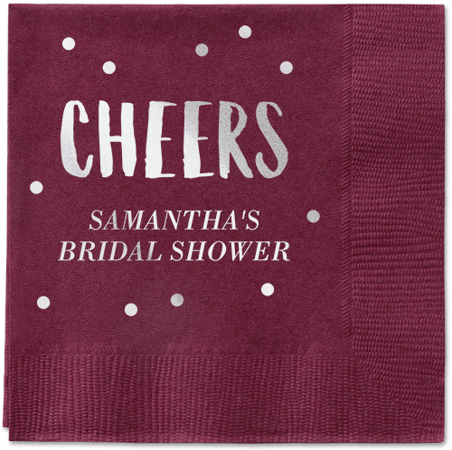 Bubbly Brunch Napkin, Grey, Berry, Silver