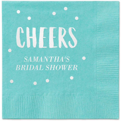 Bubbly Brunch Napkin, White, Aqua, White