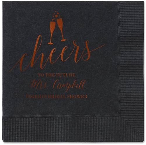 Gleaming Hooray Napkin, Brown, Black, Mocha