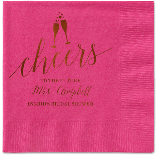 Gleaming Hooray Napkin, Brown, Magenta