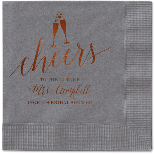 Gleaming Hooray Napkin, Brown, Pewter, Mocha