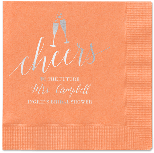 Gleaming Hooray Napkin, Grey, Coral