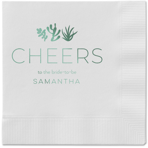 Desert Greenery Napkin, Green, White, sage